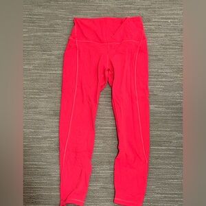 Lululemon Bright Pink Leggings with Pockets